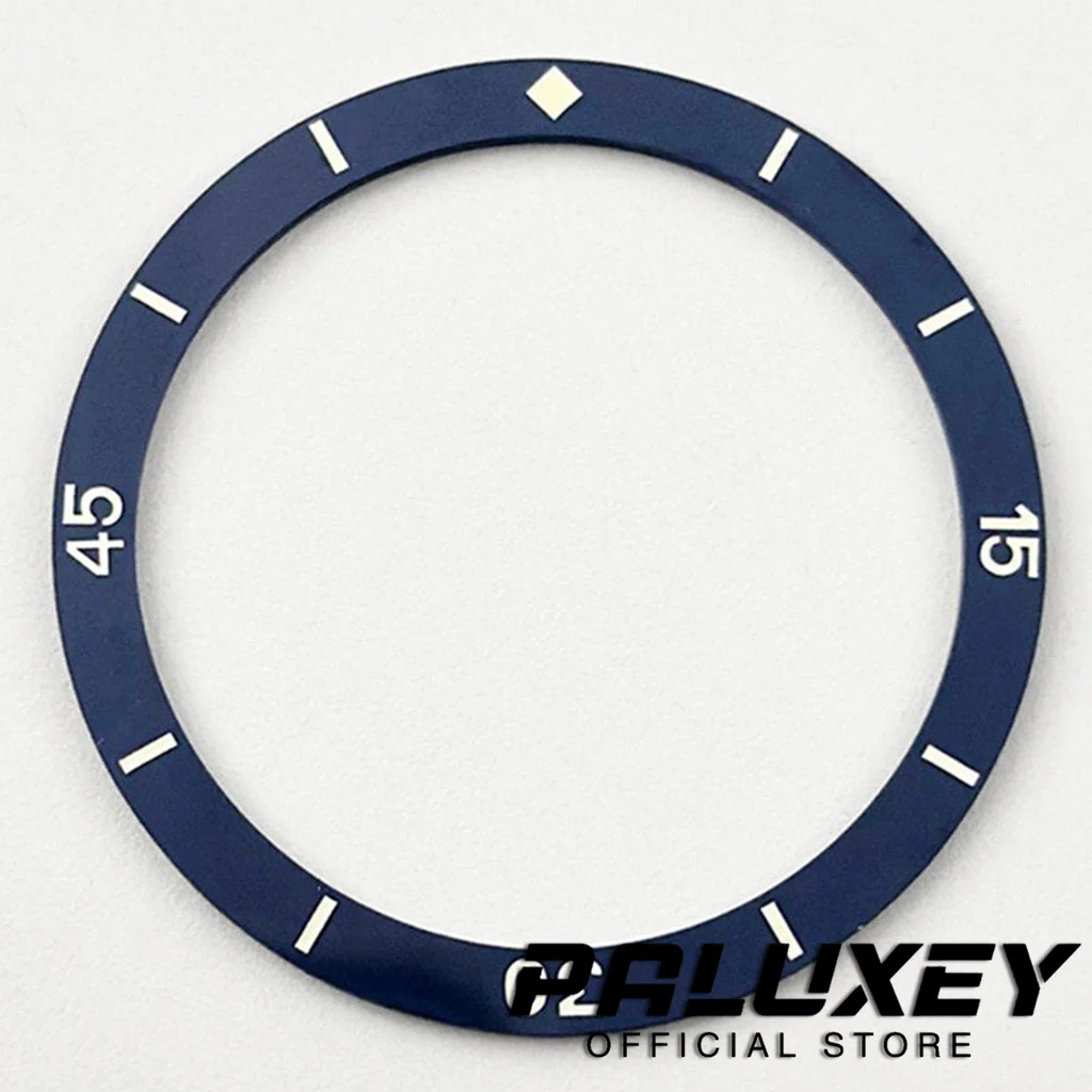 38mm Black Blue Green Bezel Insert Ceramic Bezel Luminous Watch Ring Accessories For 40mm Vintage Diving Case Watch Replacement
