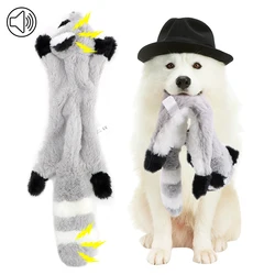 New Cute Plush Toys Dog Toys Squeak Pet Squirrel Raccoon Fox Skunk Animal Plush Toy Squeaky Whistling Involved Squirrel