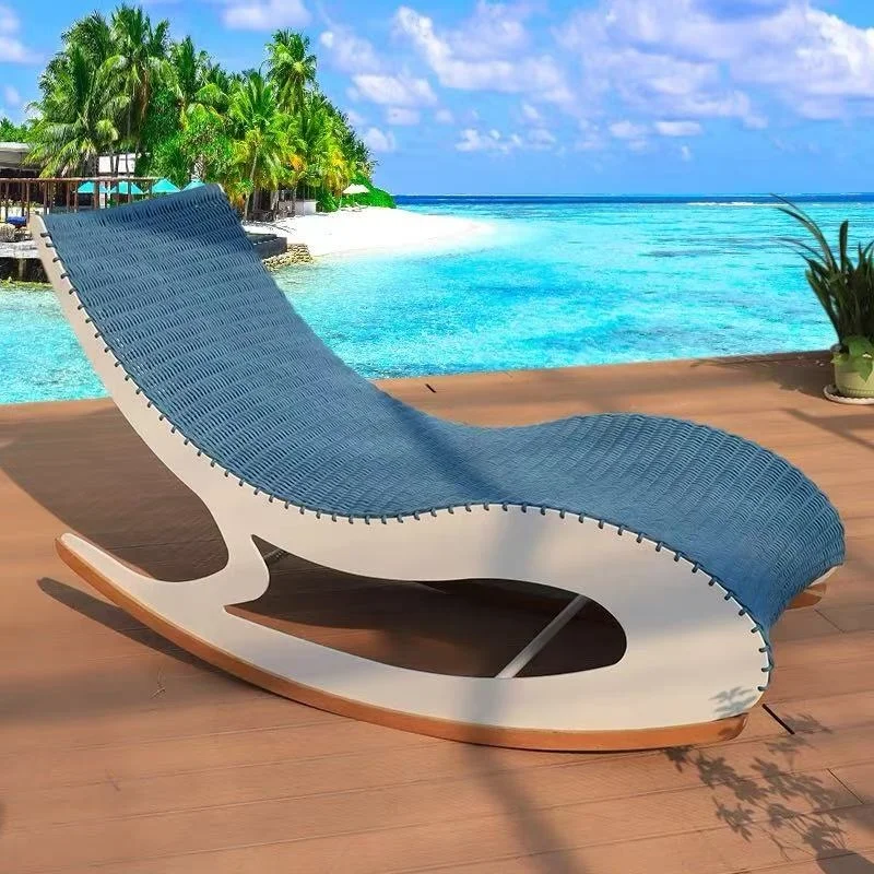 Открытый пляж Вилла Бассейн Балкон Сад Двор Коммерческий отдых Стулья из ротанга - Сиеста Релаксация