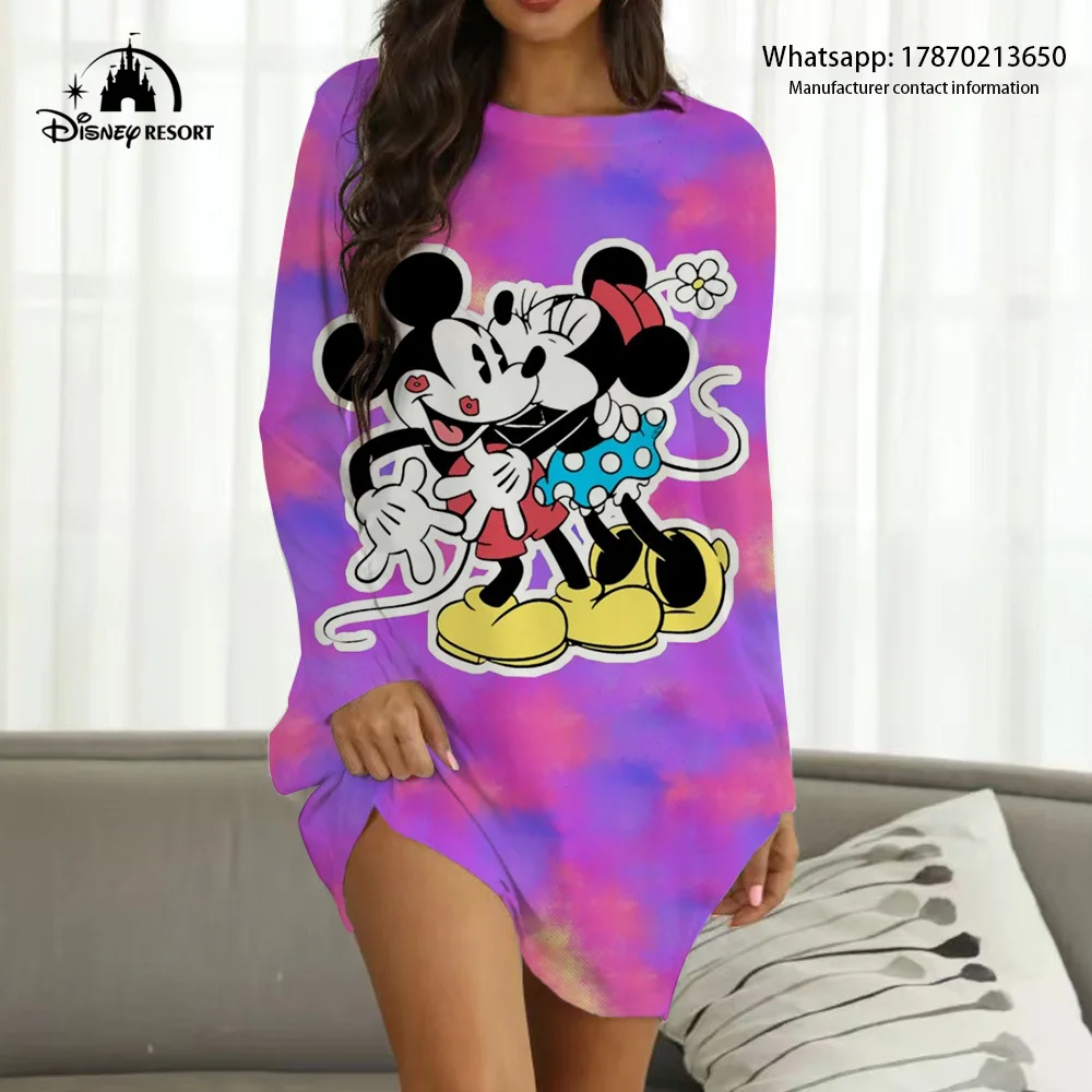 Robe pull confortable à manches longues pour femmes, motif de dessin animé, imprimé 3D, décontracté, maison, nouveau style, 2024