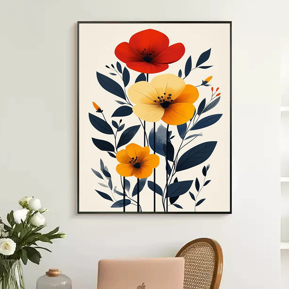 

RUOPOTY Pictures By Numbers Paints Paintings On Number Simple hand drawn plants Paint Brushes Color Markers Artwork Wall Decor