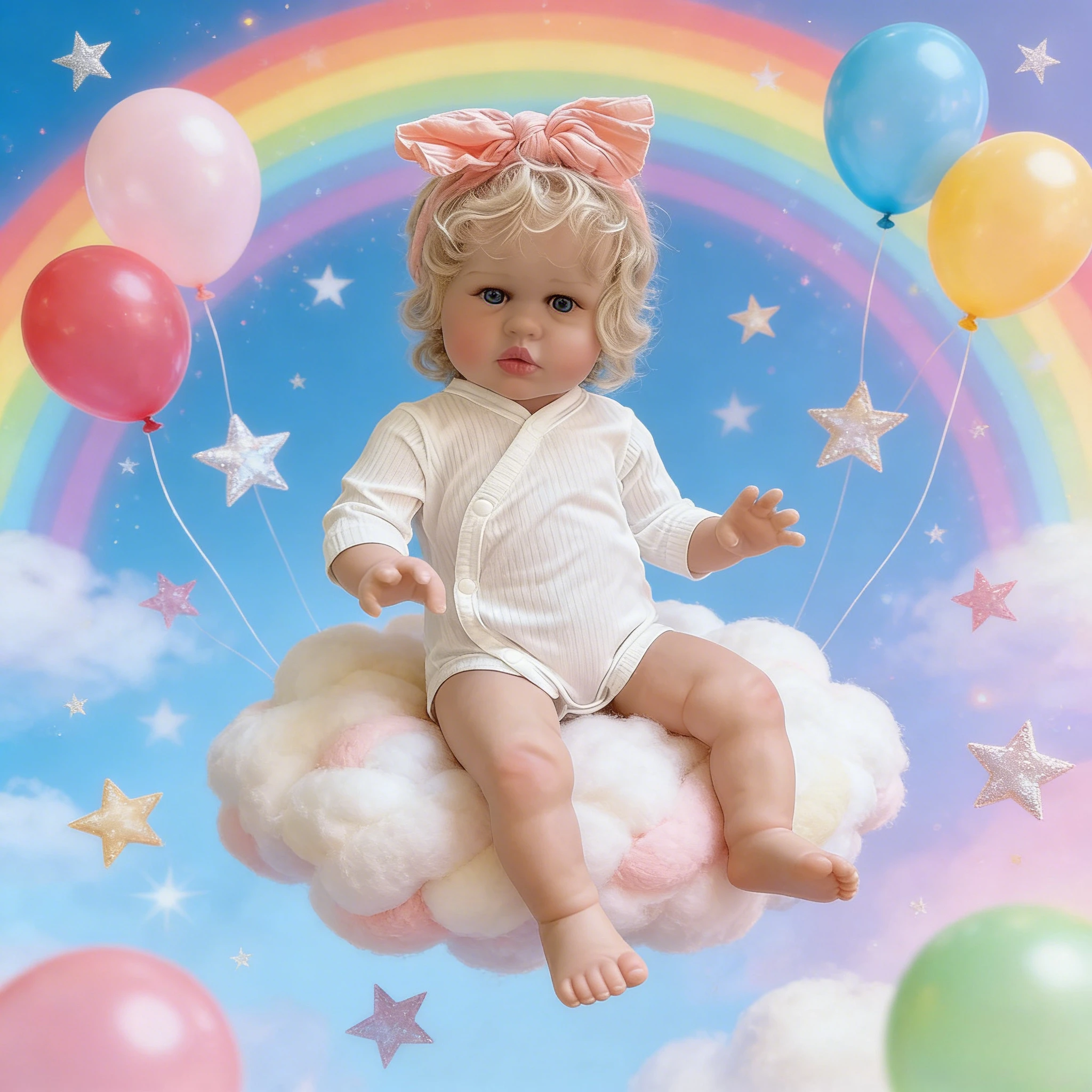 

Newborn Baby Ellie 55CM Doll Handmade Art Doll with Lifelike Detailed Hand Painting & Real Soft Touch