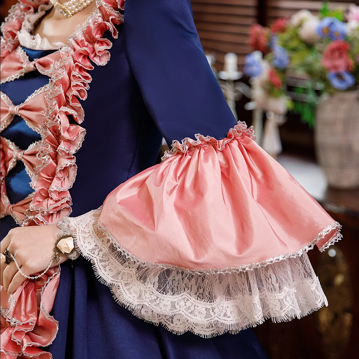 Navy Blue Noble Princess Oil Painting Travel Photo Banquet Costume Party Drama Performance British Dress Wedding Guest Jumpsuit