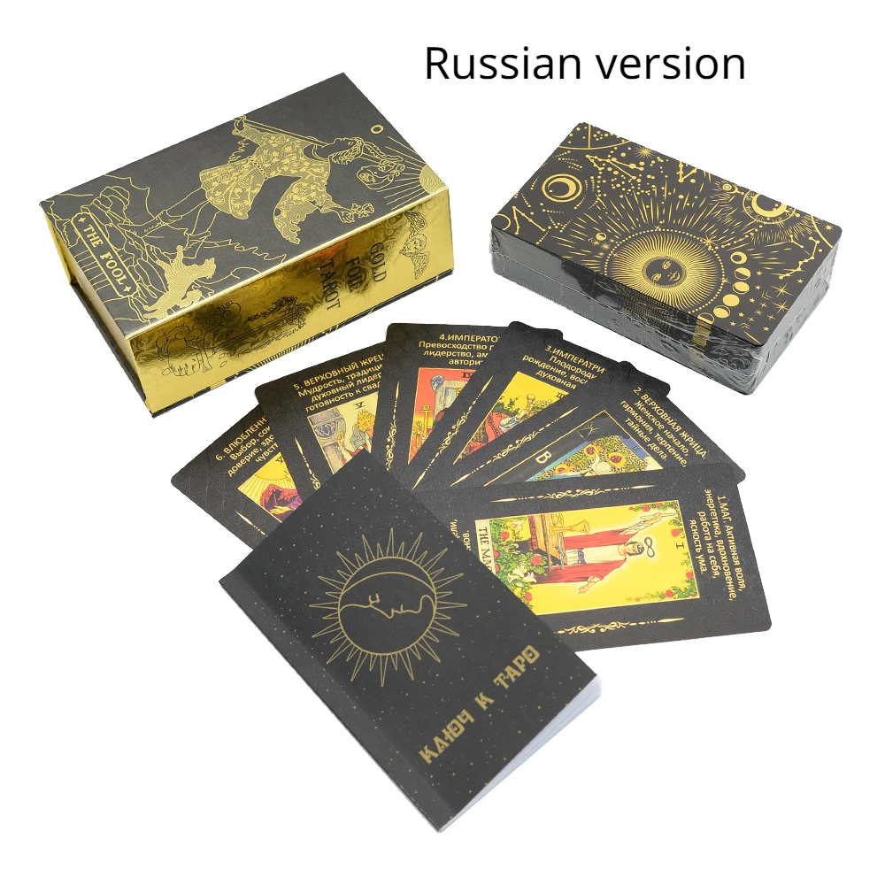 Russian Edition Tarot Card High-quality Waterproof Plastic Cards for Luxury Divination and Emotion Chess Game Plastic Waterproof