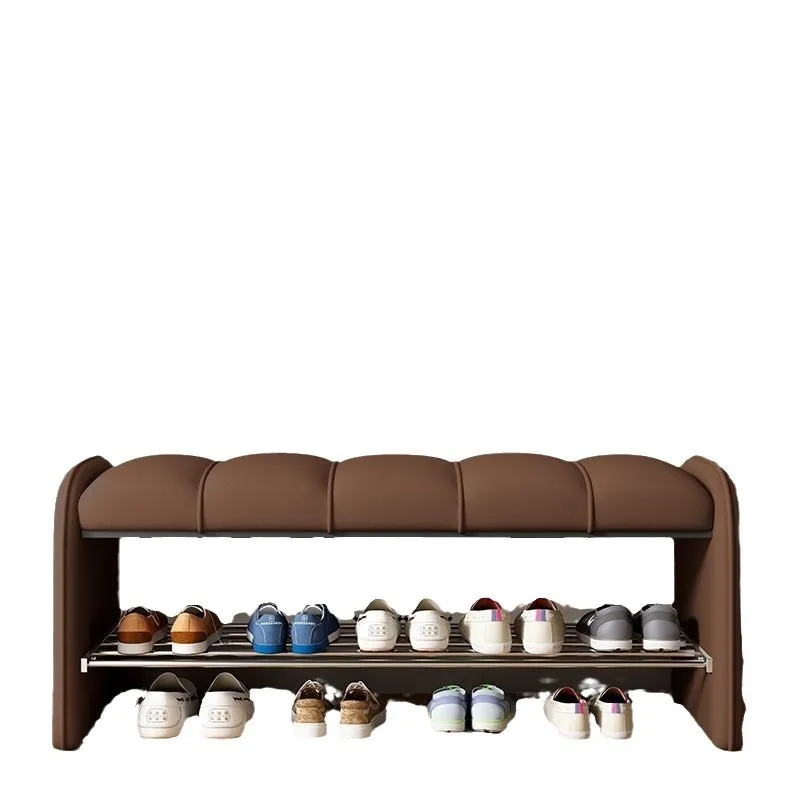 

Home shoe stool simple art entrance sofa stool can sit at the door of the leather bench