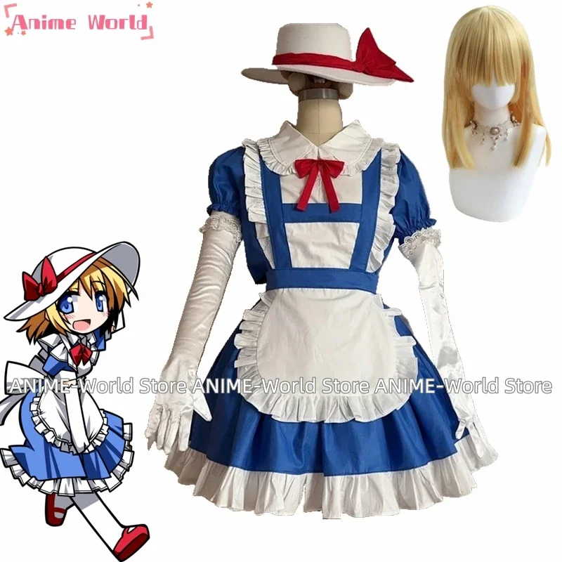 《Custom size》Touhou Project Kana Anaberal Cosplay Costume Sweet Gorgeous Uniform Dress Activity Party Role Play Wig