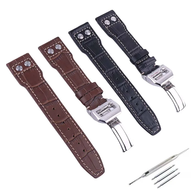 Watch strap accessories compatible with IWC Pilot Little Prince folding buckle willow nail 22mm wrist strap bracelet