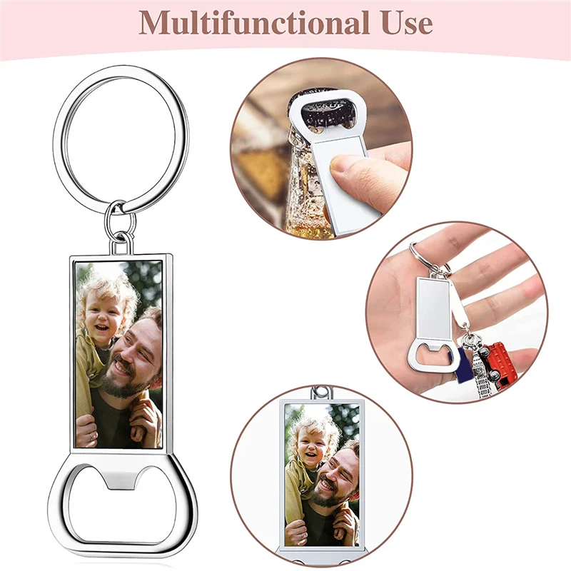 10Pcs Sublimation Keychain Blanks - Sublimation Keychain Case or Metal Sublimation Bottle Opener for Heat Transfer Set A