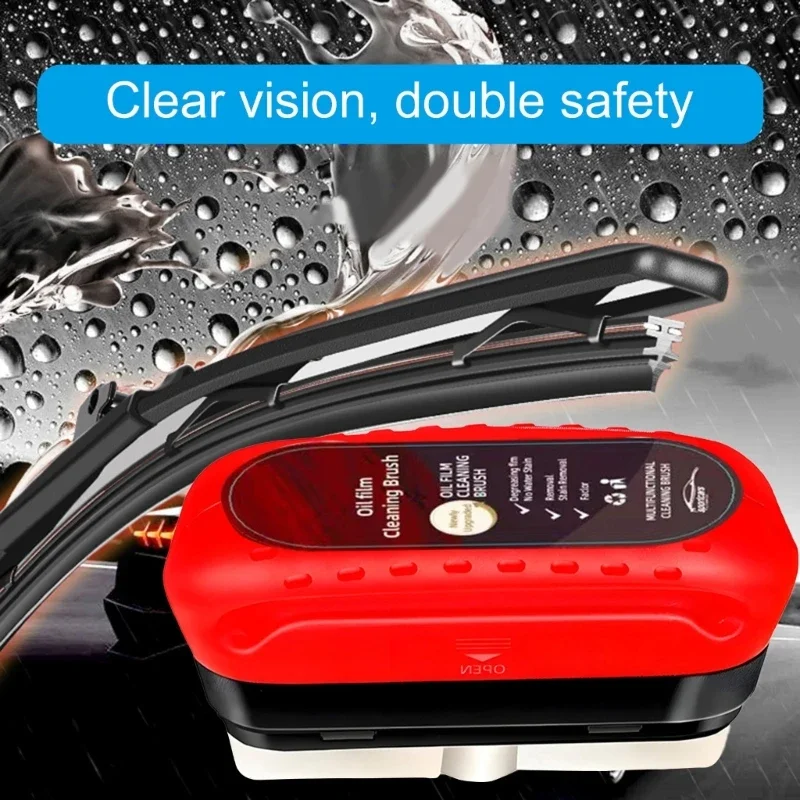 Automotive Window Glass Oil Film Remover Cleaner Applicator Reduce Rain Adhesion Quick Clean for Rainy Days Safe Driving