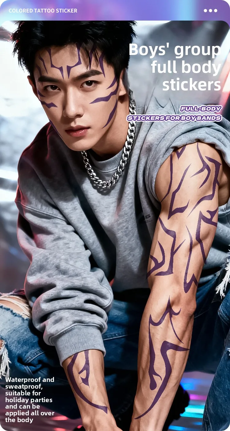 4 قطع من مجموعة الوشم المؤقت KPop Demon Hunters أنماط Rumi & Jinu |   Bithday اللباس الداخلي HUNTR/Xi Saja Boys هالوين تأثيري رومي الوشم