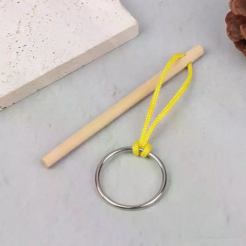 عصا الذكاء لتدريب الدماغ، عصا سحرية مع حبل وحلقة معدنية، لعبة ألغاز تعليمية، لعبة تدريب الدماغ للتطوير المعرفي #5