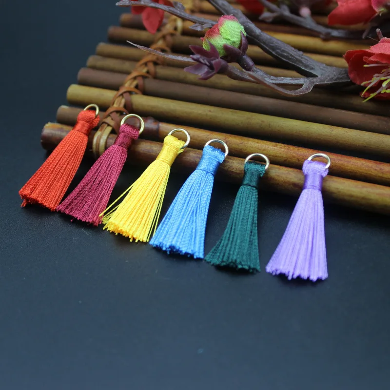 10pcs/lot 35mm Mini Metal Hanging Ring Tassel Trim Pendant DIY Craft Jewelry Earrings Decor Materials Fringe Trim