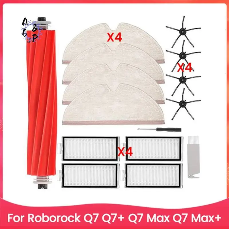 A68P-15PCS Replacement Parts For Roborock Q7 Q7+ Q7 Max Q7 Max+ Vacuum Cleaner Accessories Main Side Brush Filter Mop Cloth