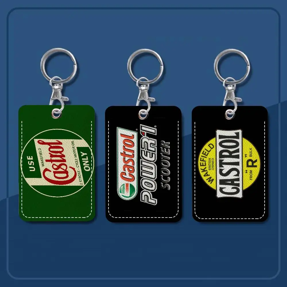 C_Castrols بطاقة البنك، مترو الانفاق، حامل بطاقة الحافلة المفاتيح حلقة رئيسية الباب الوصول العلامات بطاقة الهوية حالة المفاتيح الوصول