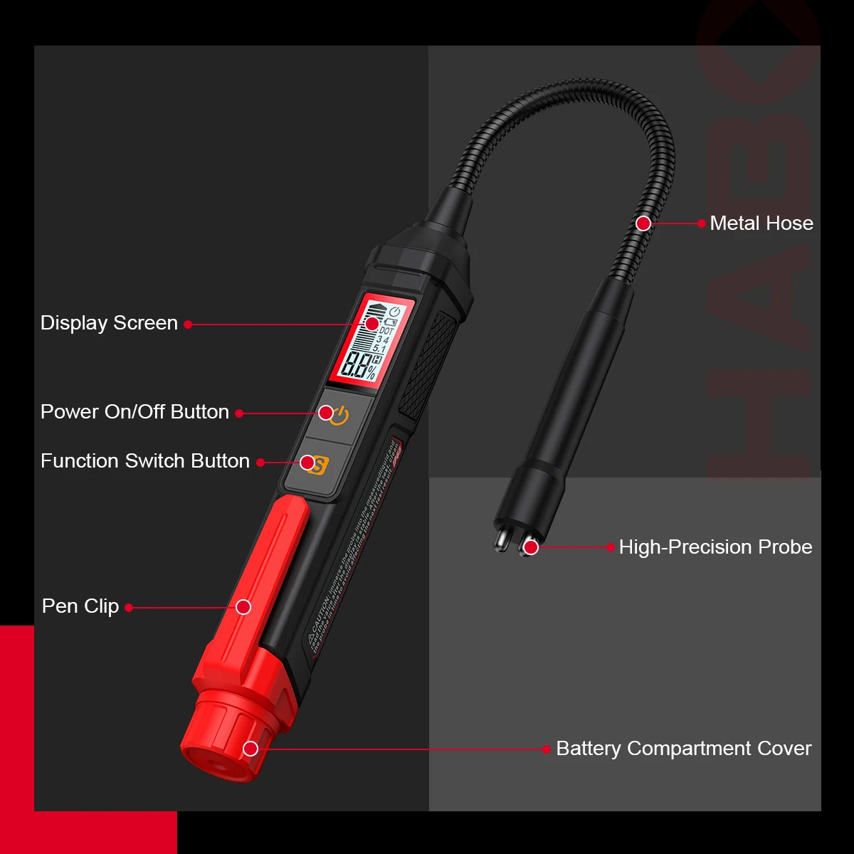 3-Farben-Hintergrundbeleuchtung Tragbarer Digitaler Bremsflüssigkeitstester Präziser Auto-Bremsöltester mit Ton- und Lichtalarm DOT3 DOT4 DOT5.1 – Detail 36