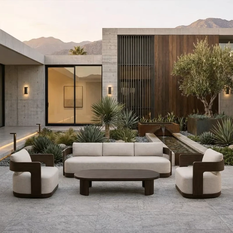 Outdoor Sofa Set Garden Furniture Waterproof Fire Pit Outdoor Sofa Set Sample Aluminum Seat Modern Aluminum  Patio Furniture Set