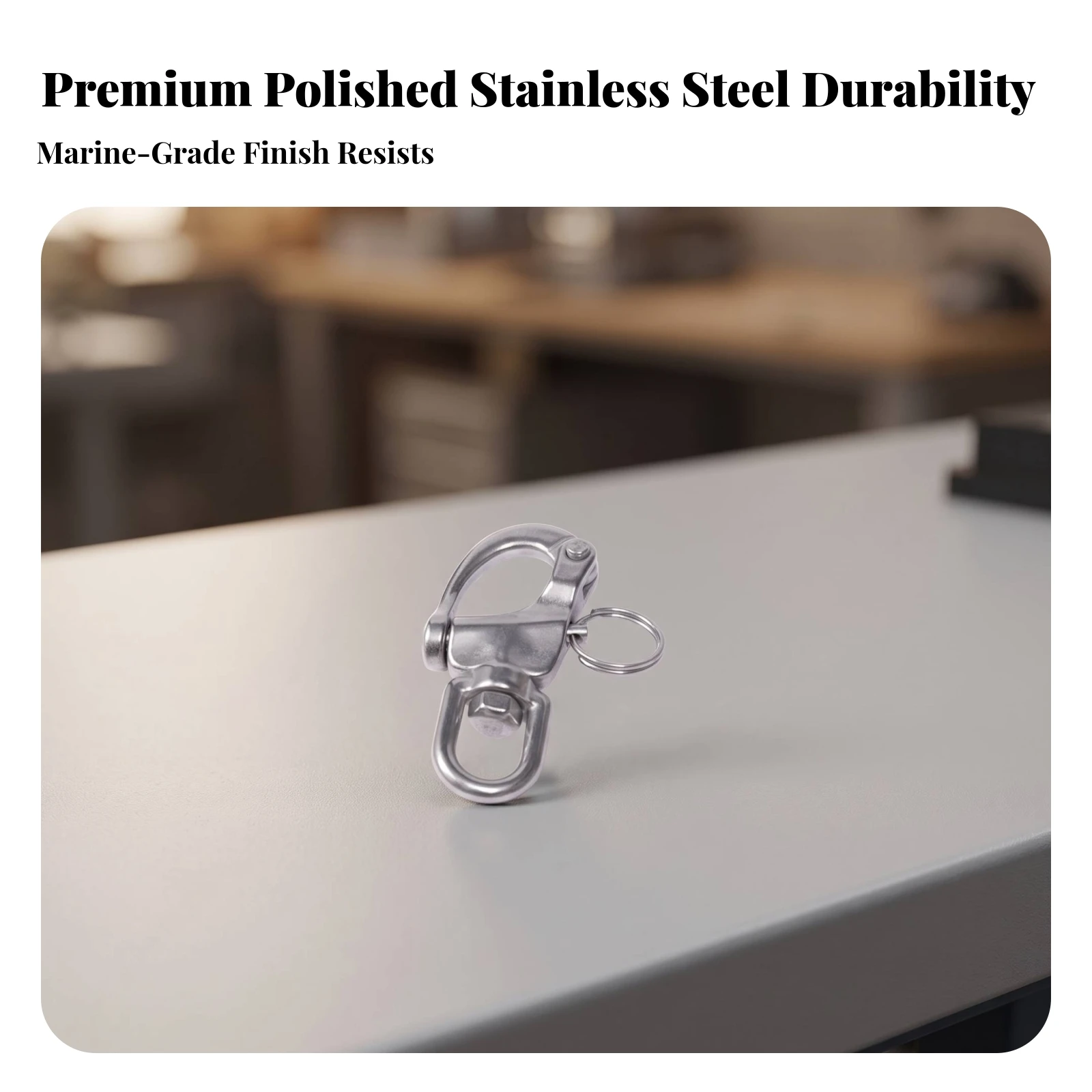 Swivel Spring Shackle 316 Stainless Steel Swivel Shackle Hardware Marine Corrosion Resistant for Sailors, Rigging, Sailing