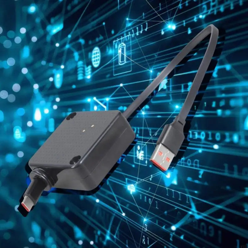 Auto Retracting USB to Type C Charging Cable Extendable 60W Rapid Charges Twist without Designs for Electronics Accessories 