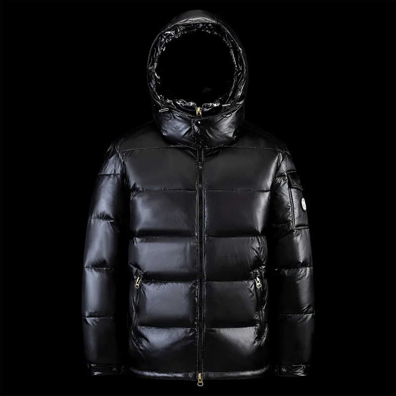 Jaqueta de inverno masculina espessada feminina superfície brilhante jaqueta de casal de inverno acolchoada casacos parkas