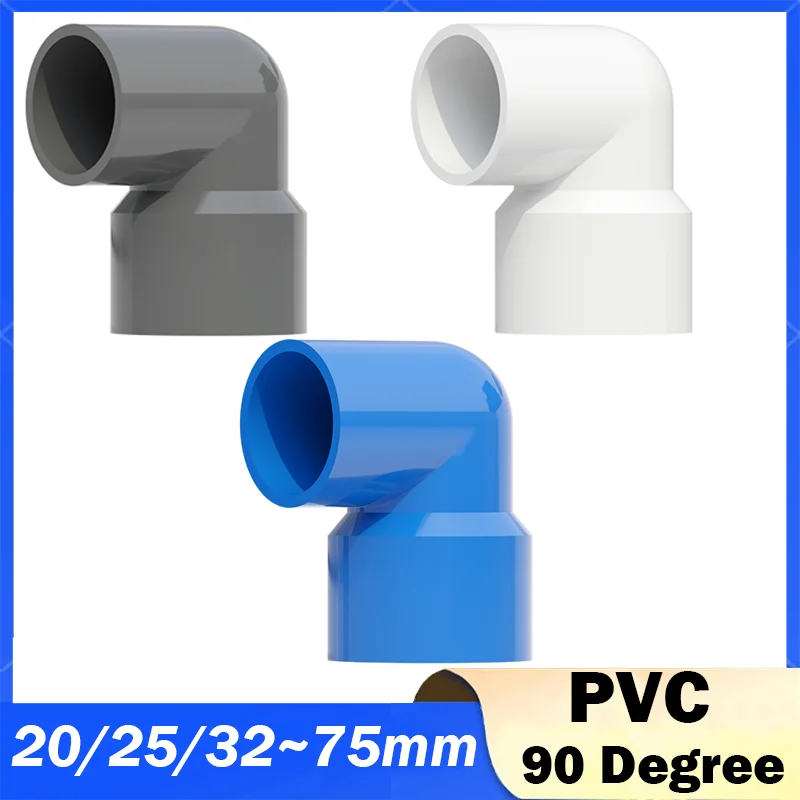 Conector de Reducción de Codo de 90 Grados para Tubería de PVC, Accesorio para Jardín, Pecera, Conector DIY de 3 Colores, ID 20/25/32/40/50/63/75/90/110 mm