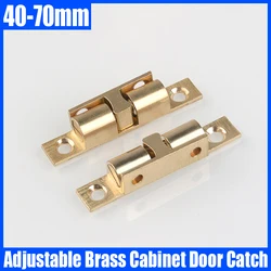 1PCS 40-70mm Brass Cabinet Door Catches Adjustable Copper Double Spring Steel Ball Catch Furniture Door Latch Door Stoppers