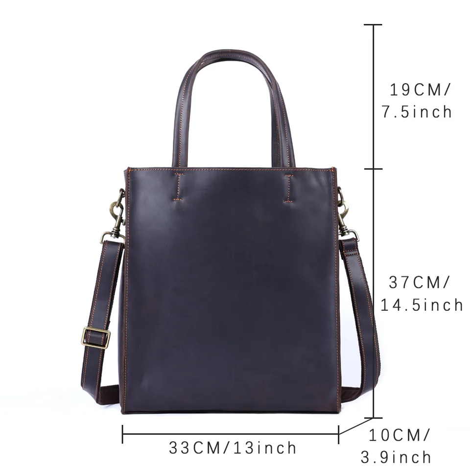 S.worker Vintage Genuine Leather Tote Bag Men's Handbag Cowhide