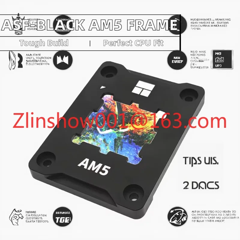 Black AM5 CPU Aluminum Full-Fit Contact Frame V2 Anti-Bending Corrective Frame for Desktop Computer Accessories