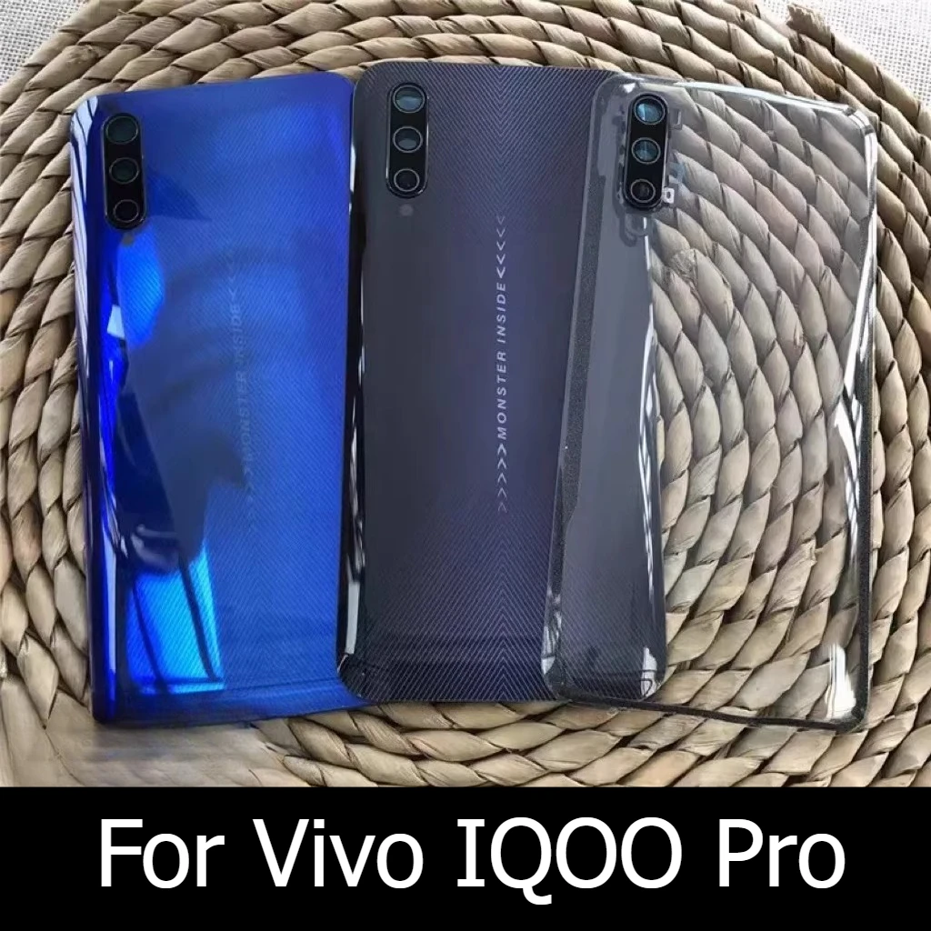Battery Back Cover For vivo iQOO PRO V1922A/v1916a Housing Rear Case + Camera Frame Glass Lens Mobile Shell + Adhesive Lid