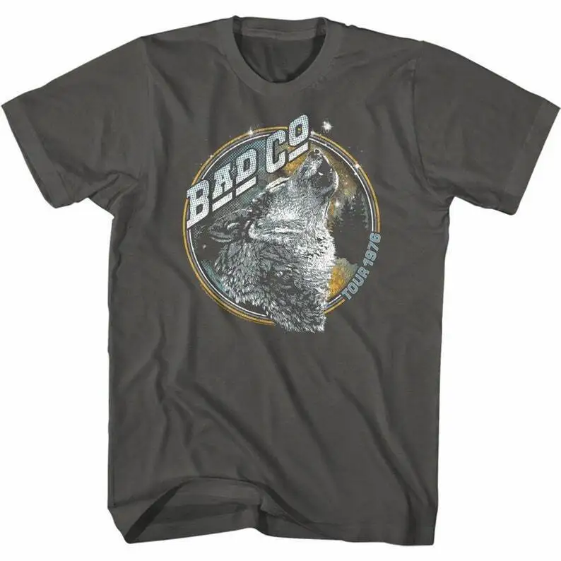 Bad Company Wolf Smoke Adult T Shirt charcoal color TE2716