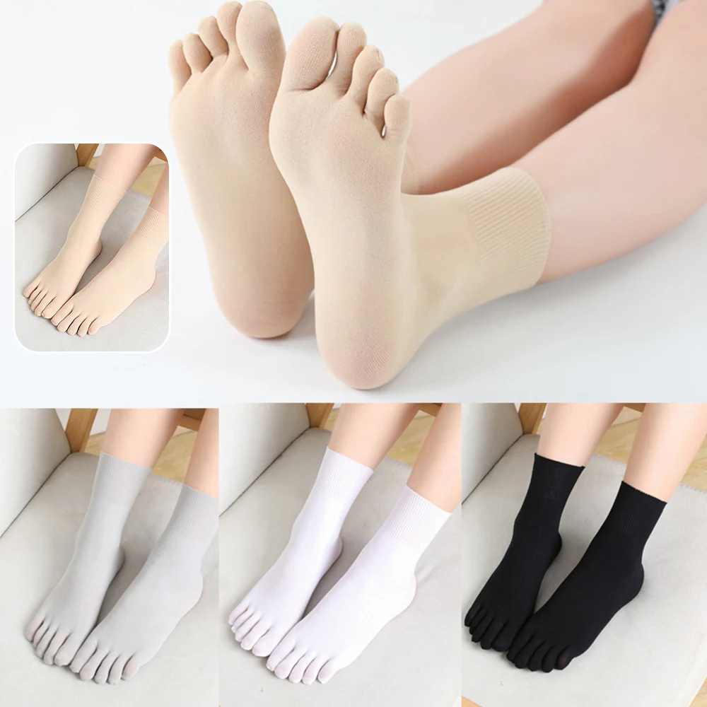 1 Pairs Seamless Five Fingers Socks Women Cotton Velvet Toe Socks Sports Anti-slip Low Cut Ankle Sock With With Separate Fingers