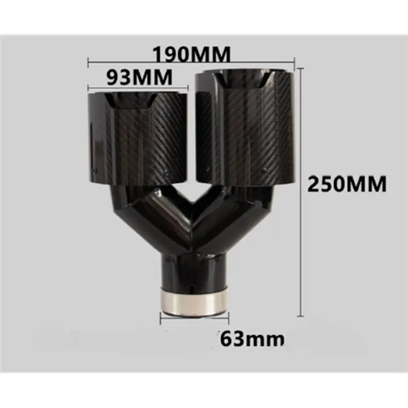 Fibra de carbono para bmw série y forma dupla saída tubo escape silenciador ponta bico decoração carro aço inoxidável