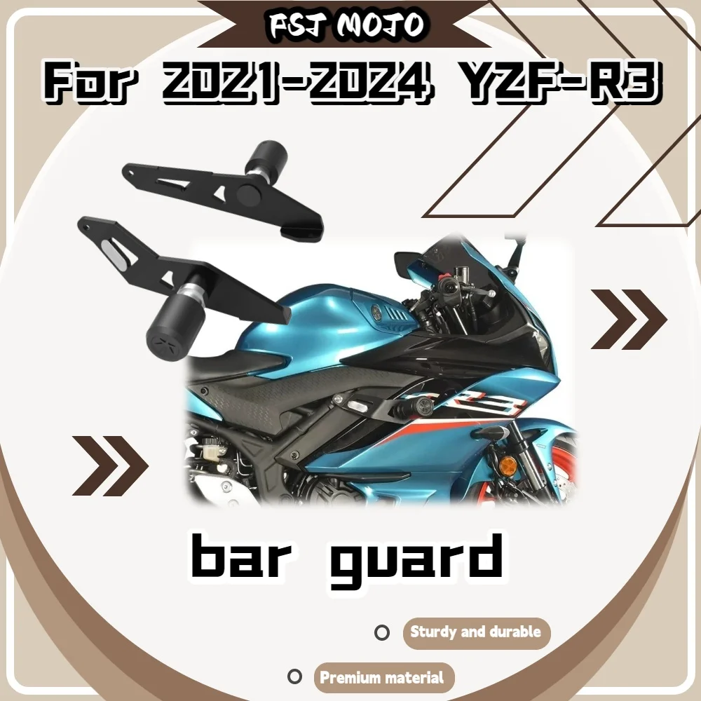 For 2021-2024 YZF-R3 All-Round Body Safety Bumper, Reinforced Thick Bracket Anti-Deformation Frame Anti-Collision Protector Part