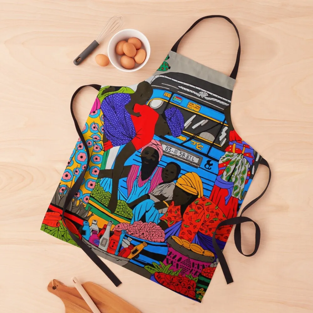 

African marketplace 2 Apron Things for kitchen