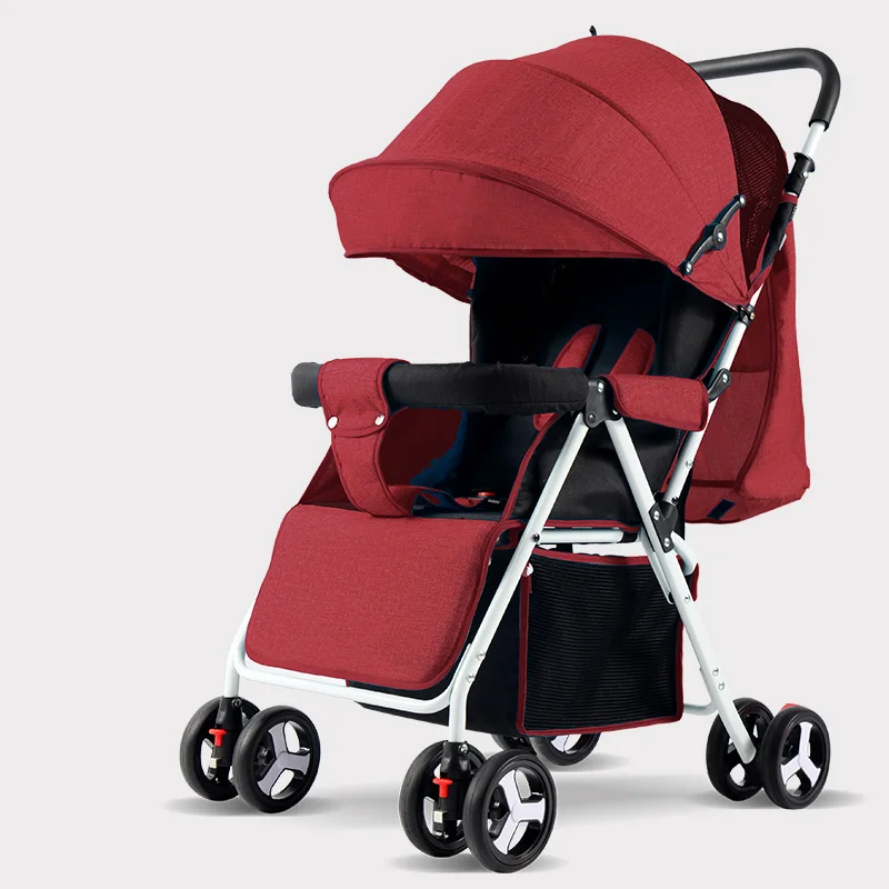 Passeggino portatile pieghevole carrozzina Ultra leggero e conveniente può sedersi sdraiato bambino semplice bambino Mini carrello a quattro ruote