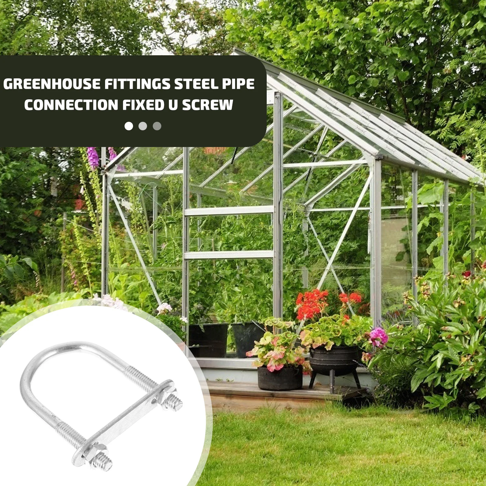 

25pcs Stainless Steel U Shaped Tube Clamps Greenhouse Accessories Durable Safe Easy Install Silver Framed Practical Use