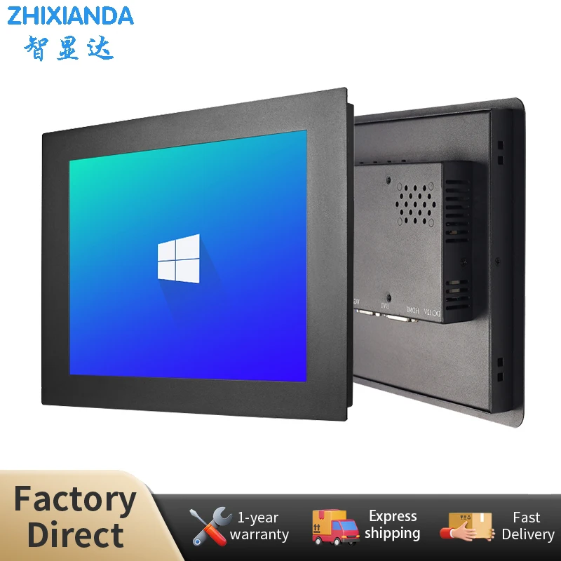 Zhixianda 19 Inch 1280*1024 Industrial Panel Mount PCAP Touch Screen Embedded Monitor With DVI VGA HDMI USB Interface