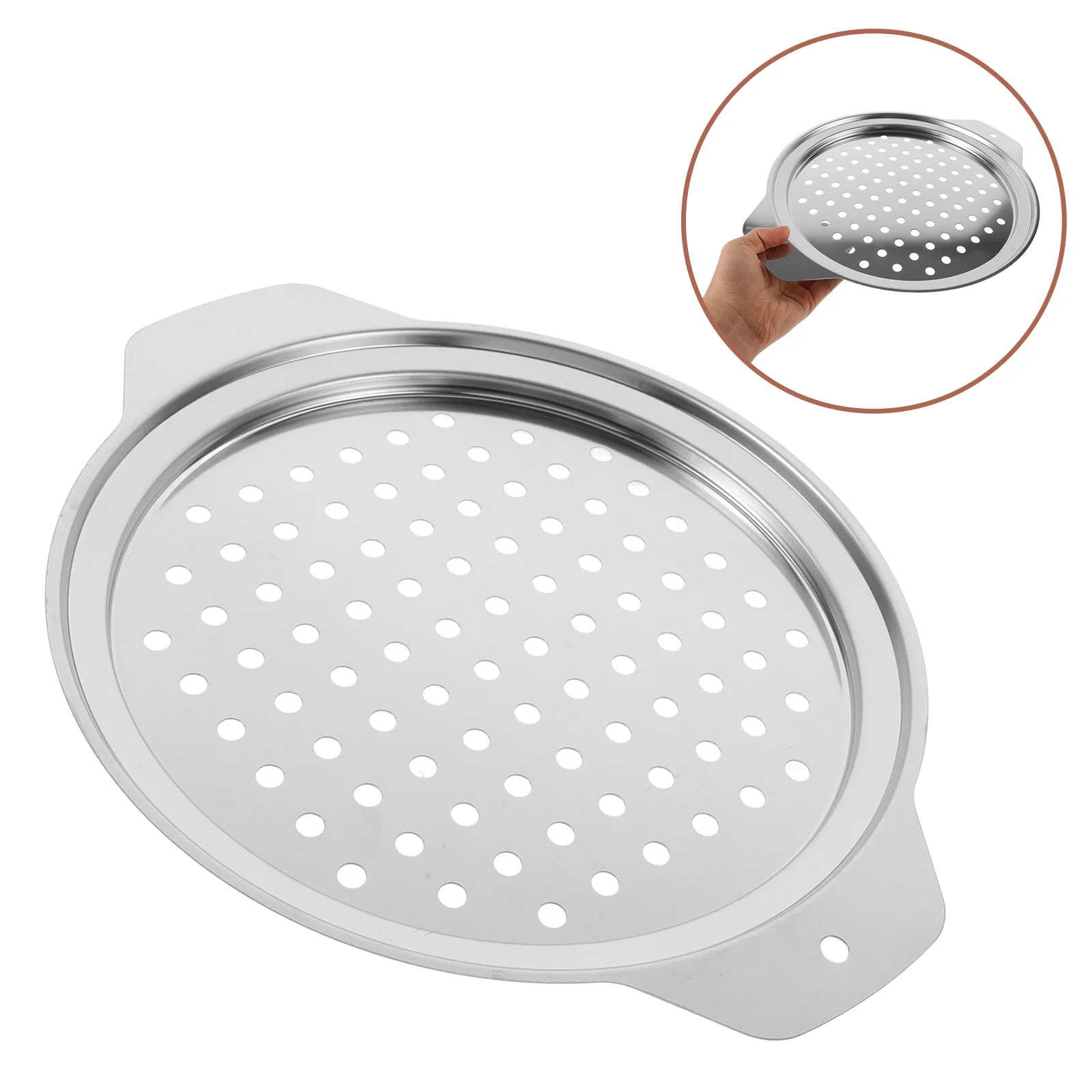 

Dough Steamer Strainer Stainless Steel Spaetzle Maker Lid Noodle Pizza Crisper Pan Seafood Meat Basket with Tray Canning Rack