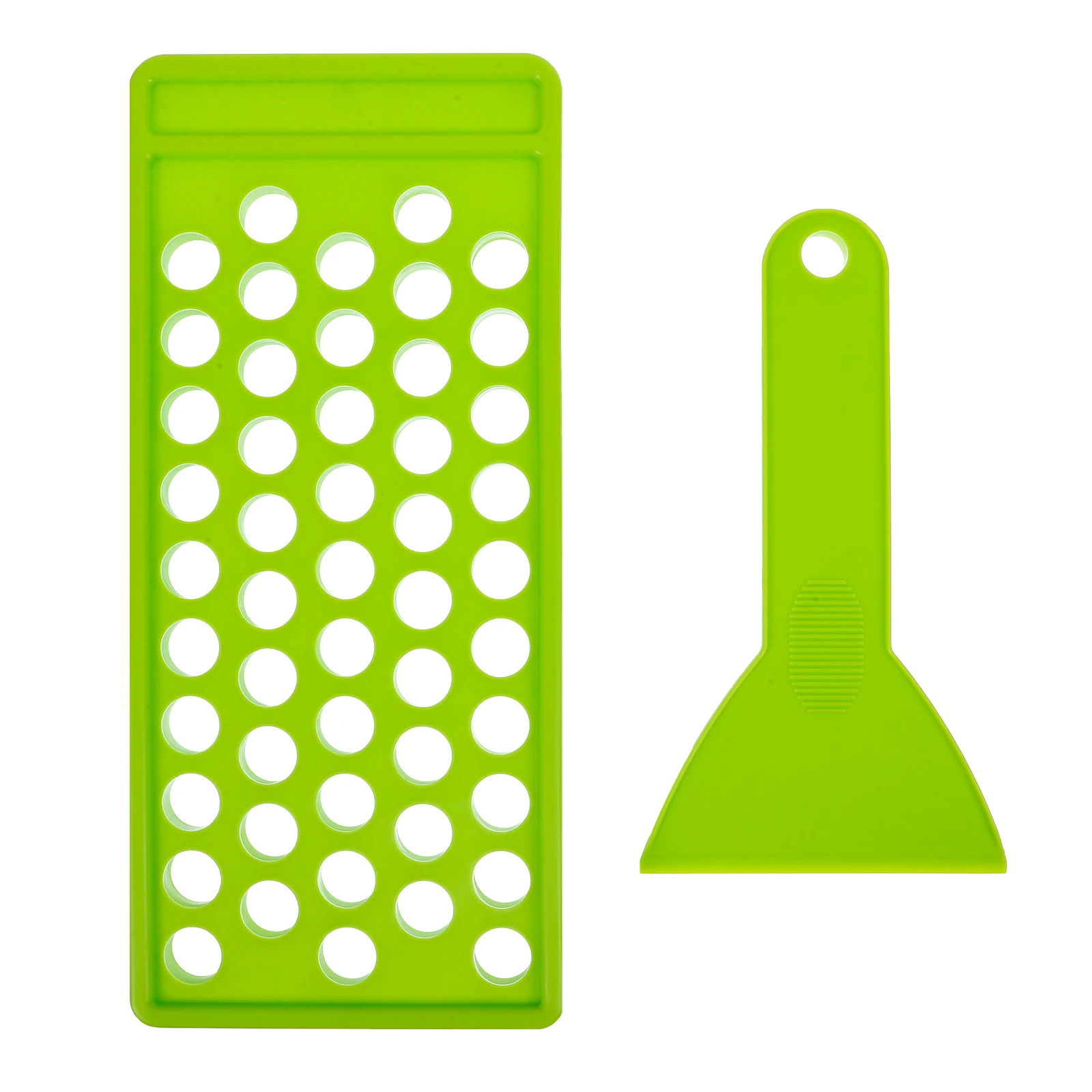 

50pcs 50 Holes Lip Balm Containers Tray 5g PP Material Spatula Gloss Tube Set Green Color DIY Lip Balm Spatula Tools