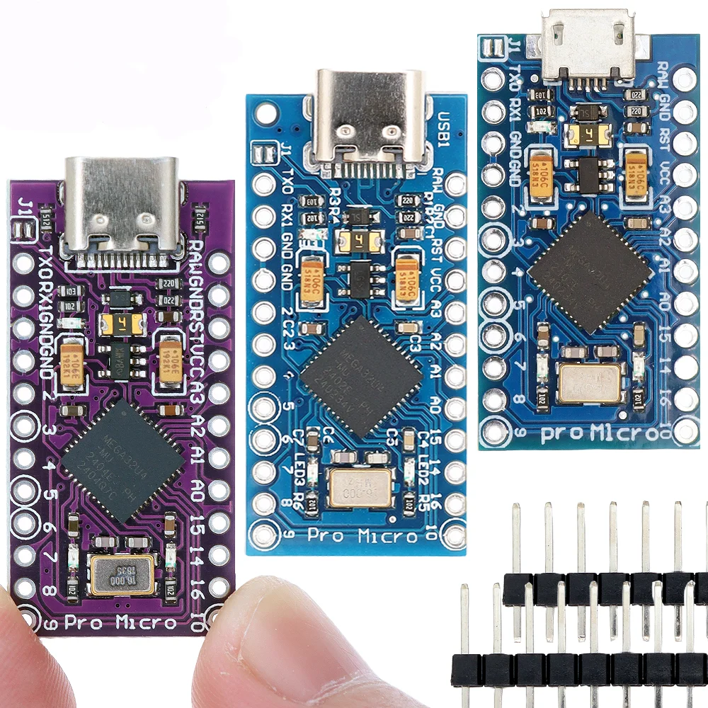Pro Micro ATmega32U4 5V 16MHz Original Chip Replace ATmega328 With 2 Row Pin Header For Leonardo UNO R3