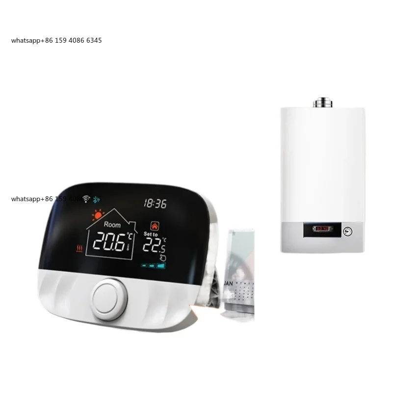 

RF Wireless Thermostat Smart WiFi Floor Heating For Gas Boiler Battery Powered
