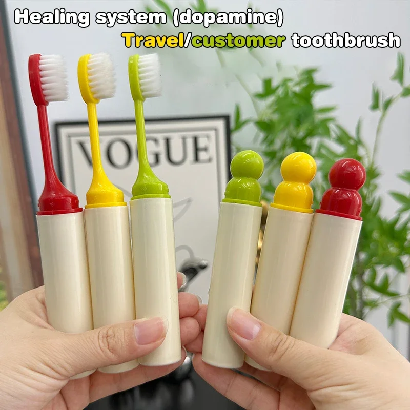 

Candy Colored Folding Toothbrush Portable Cleaning Toothbrush For Children Soft Bristle Toothbrush
