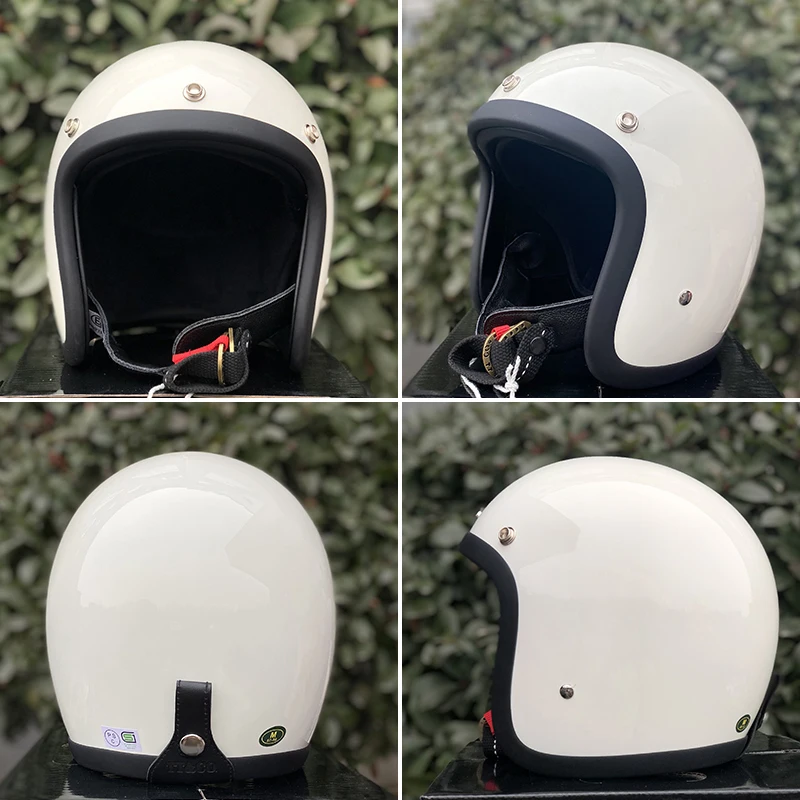 Korea Style Retro Open Face Helmet Scooter Bike Casco Moto Cafe Racer Helmet Low Profile Lightweight TT&CO CASCOS Mushroom Head