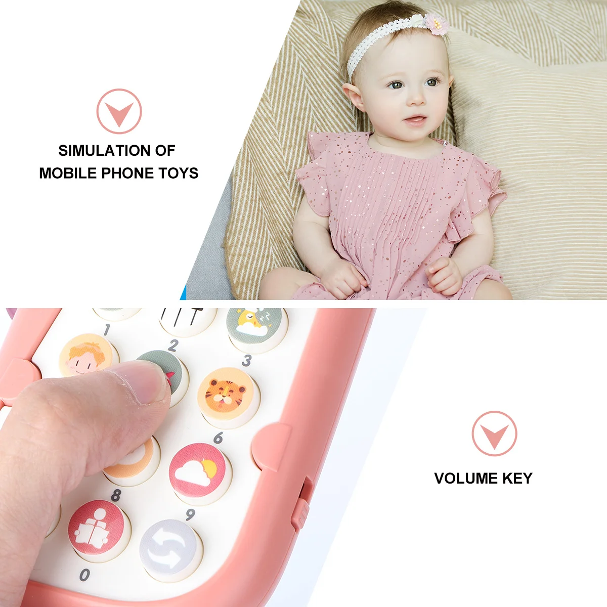 1 pièces Simulation téléphone portable éducatif bilingue Vibration bébé téléphone rose dinosaure petite enfance apprentissage cadeau pour les enfants