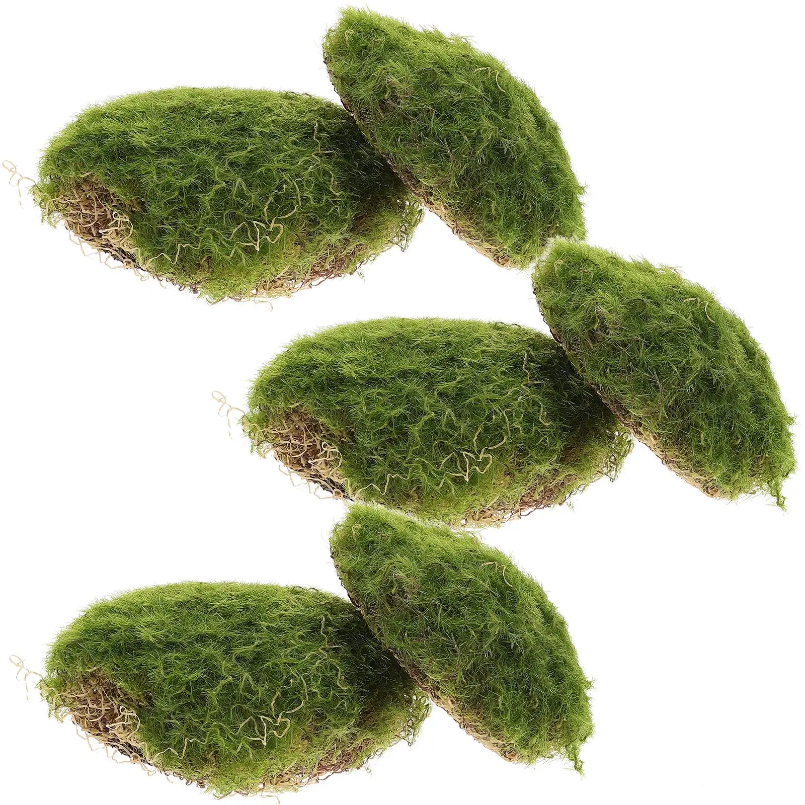 

6Pcs Artificial Moss Block Green Decor Bonsai Stone Outdoor Landscape Faux Mossy Stones Garden Layout PropDecorative