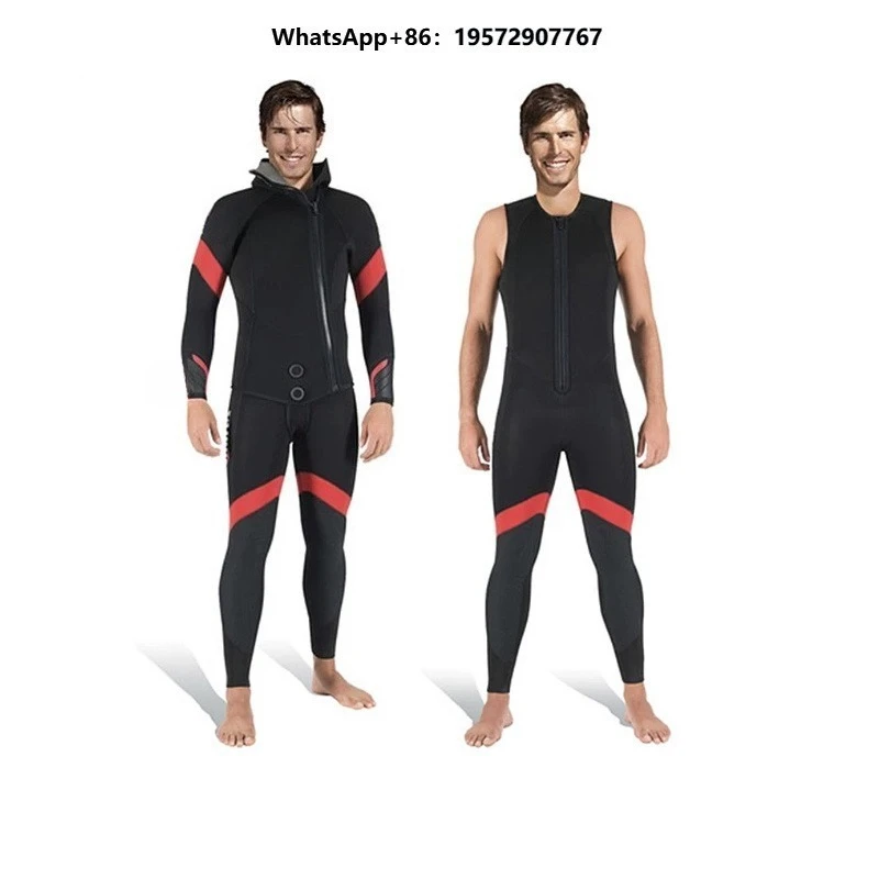 Two-Piece Detachable Hooded Wetsuit for Diving Surfing Deep-Sea Exploration Thermal Protection Made