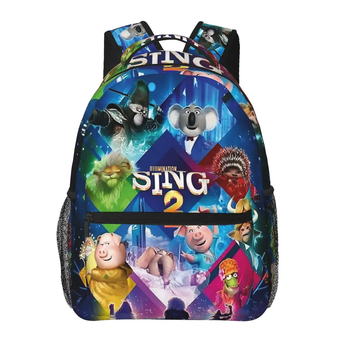 Movie Sing 2 Backpacks Boys Girls Bookbag Students School Bags Cartoon Laptop Rucksack Shoulder Bag Large Capacity