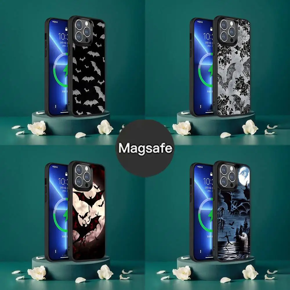 

Gothic Vampire Bat Phone Case For iPhone 17,16,15,14,13,12,11,Pro,Max,Plus,Mini,SE4,E Magnetic Magsafe Wireless Charging
