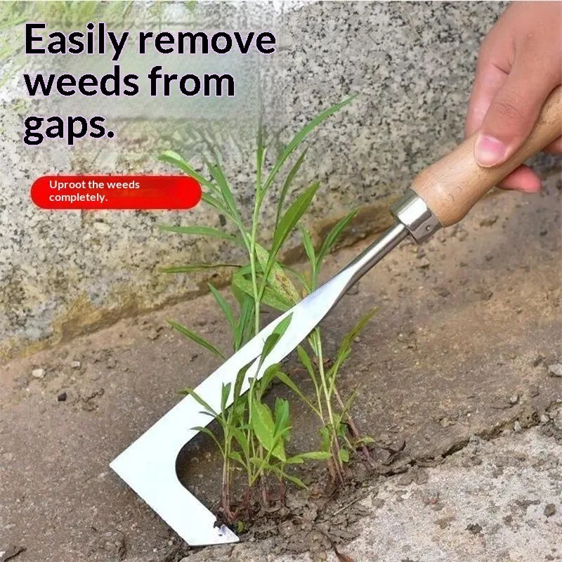 Stainless Steel L‑Shape Crevice Weeder Manual Weed Root Remover Tool for Brick Joint Patio Yard Gap Weeding