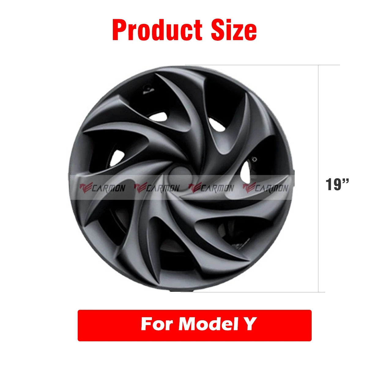 Estilo simétrico Hub Cap para Tesla Modelo Y, Performance ABS Roda Cap, Full Rim Cover, Body Kit, 19"