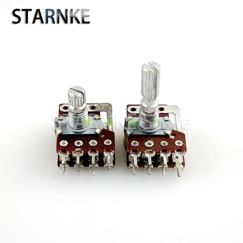 2PCS 16 Type 8-Pin Double Potentiometer A50K*2 With Tap Power Amplifier Audio Speaker Volume Adjustment Potentiometer